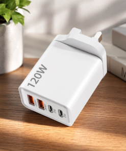 4 Port 120W USB C Fast Charger Station PD QC3.0 Wall Adapter Data Cable For iPhone Samsung Xiaomi Huawei UK Plug Travel