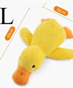 Duck dog toy plush chew resistant durable dog toy with quacking sound teeth grinding relief soft companion for small large dog